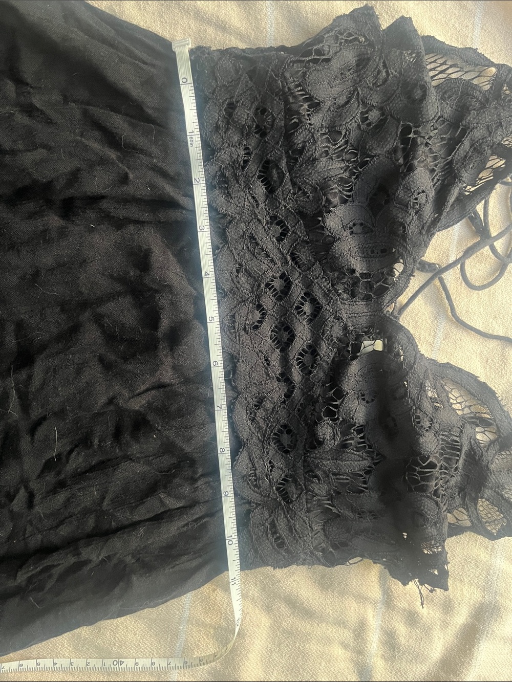 Free People Adella Black Lace-Trim Mini Dress - Picture 15 of 15